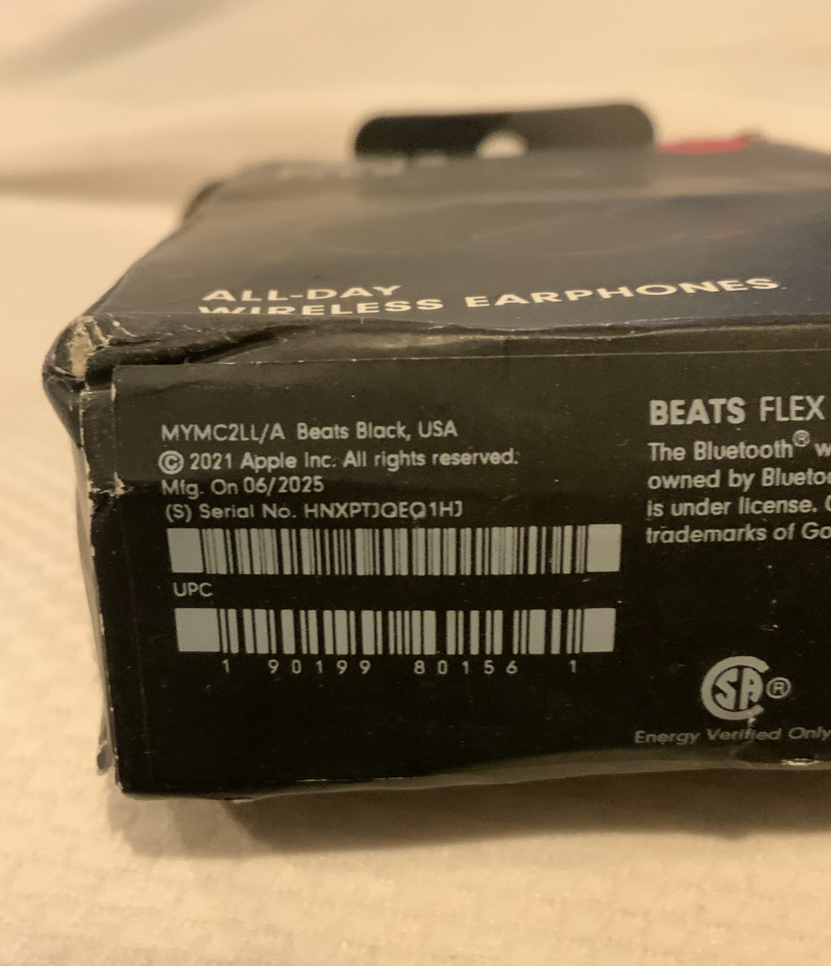 Beats Flex All Day Wireless Earphones, Part# MYMC2LL/A, Black