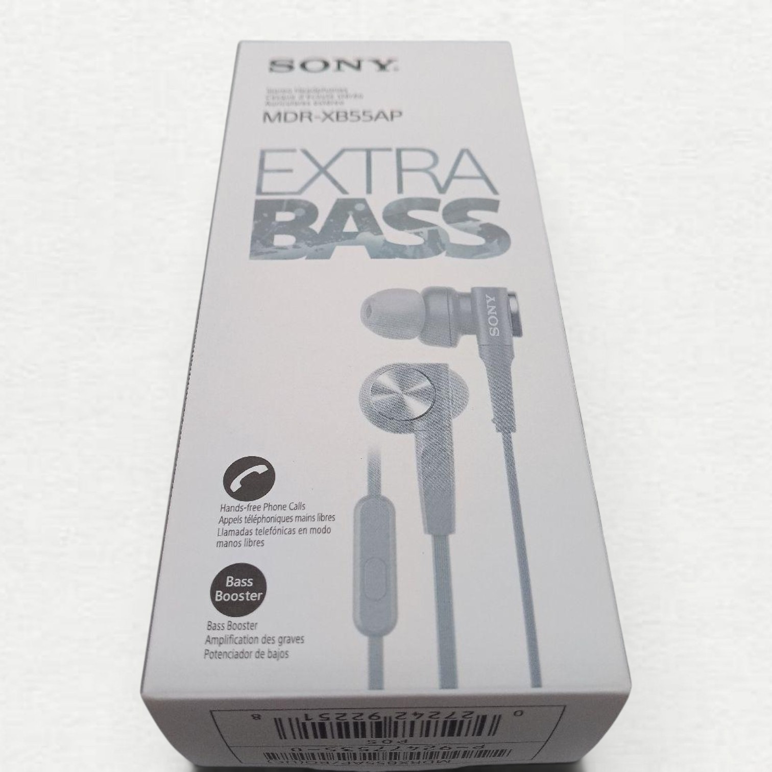 Sony MDR-XB55AP Extra Bass Wired In-Ear Earbuds Double Microphone Grayish White