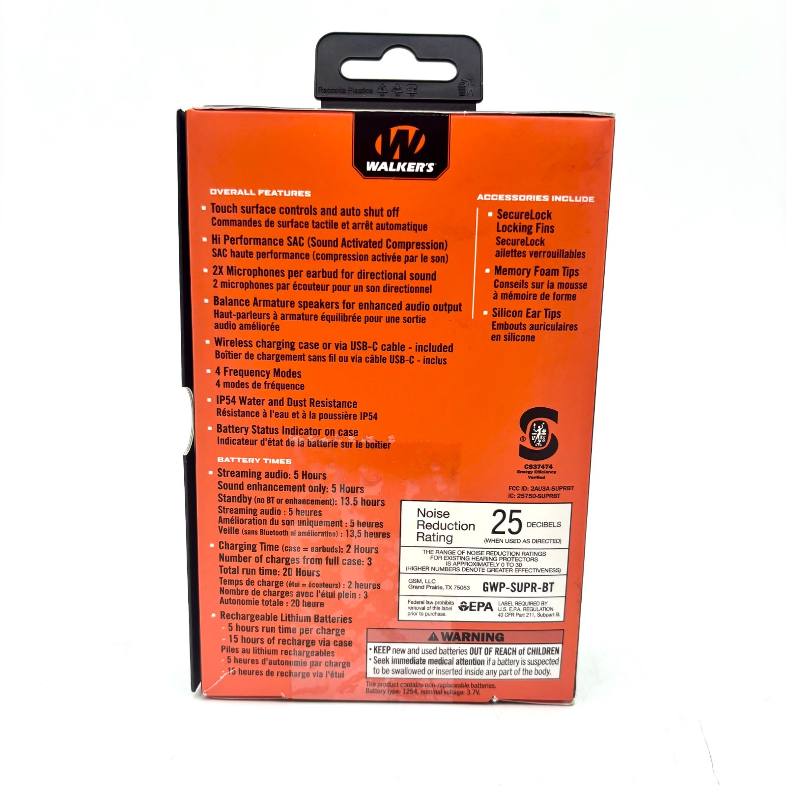 Walkers Wireless Bluetooth Rechargeable Digital Earbuds GWP-SUPR-BT