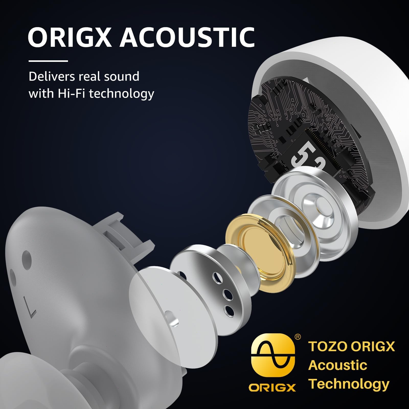 TOZO Wireless Earbuds Bluetooth 5.3 Premium Sound Headphone with Waterproof IPX5