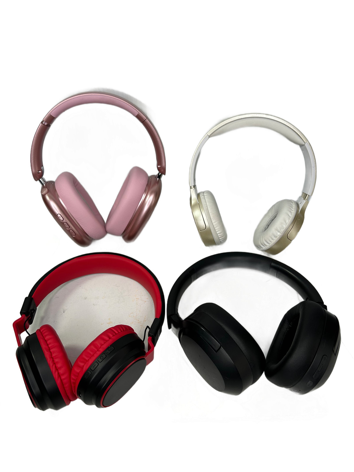 Lot of 4 Wireless Bluetooth Over-Ear Headphones – Pink, Gold, Red, Black