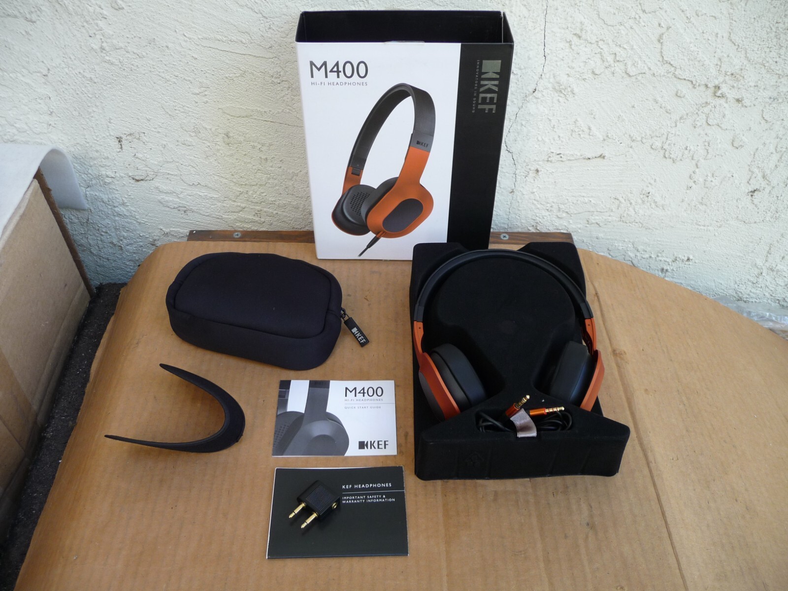 KEF M400 On-Ear Hi-Fi Headphones Orange