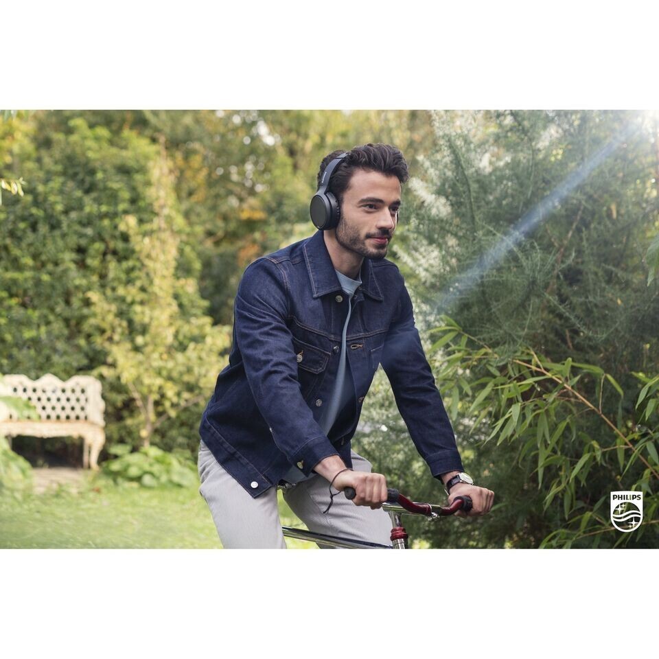Philips H5205 Over-Ear Bluetooth Wireless Headphones, (BLACK), NEW