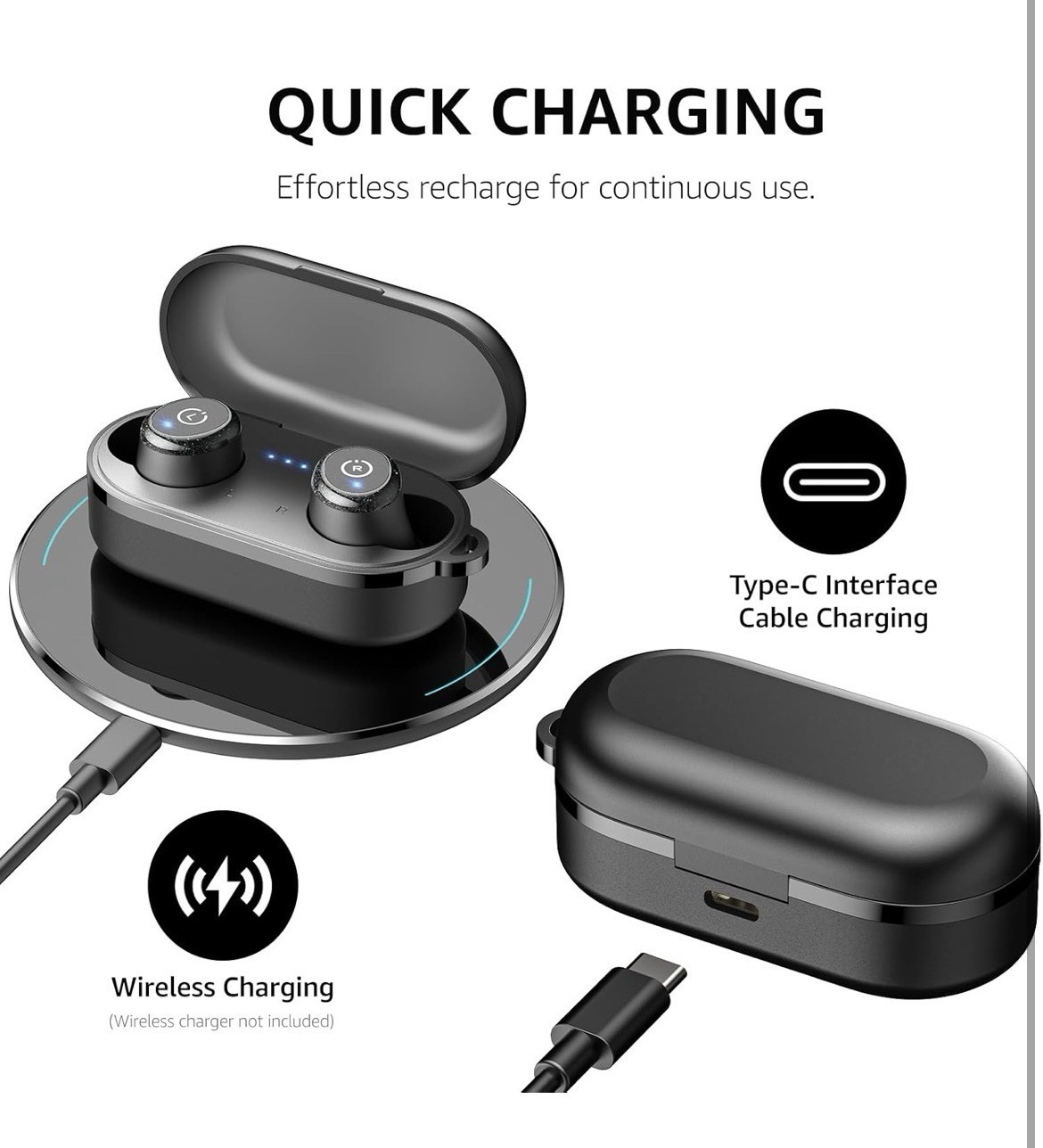 TOZO T10 Wireless Earbuds Bluetooth 5.3 Headphones – App Customize EQ – Khaki