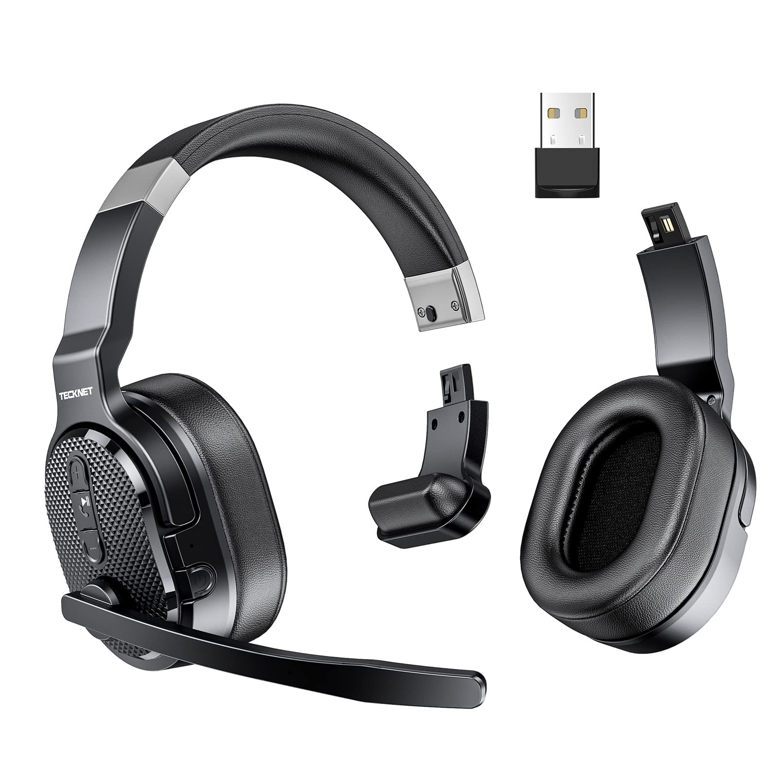 Bluetooth Trucker Headset, Single and Dual Ear Wireless Headset with Mic for …