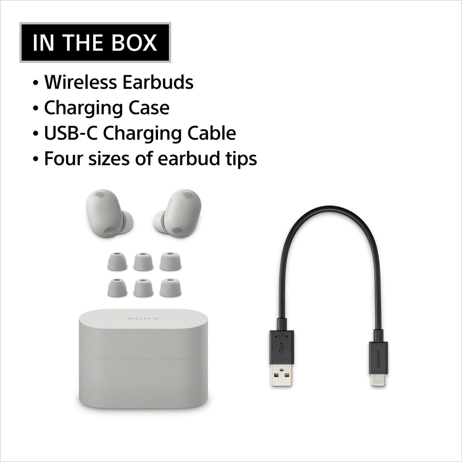 Sony The Best Truly Wireless Noise Cancelling Earbuds + 12 Month Plan + Cable