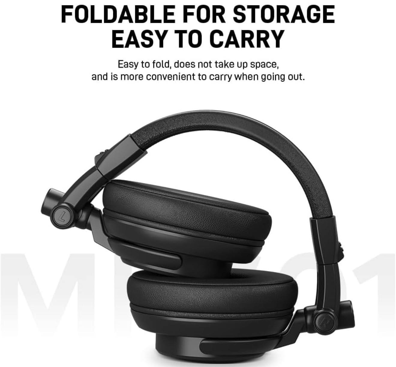 MH601 Pro Studio Monitor Headphones, Wired Over Ear DJ Headphones with 50mm D…