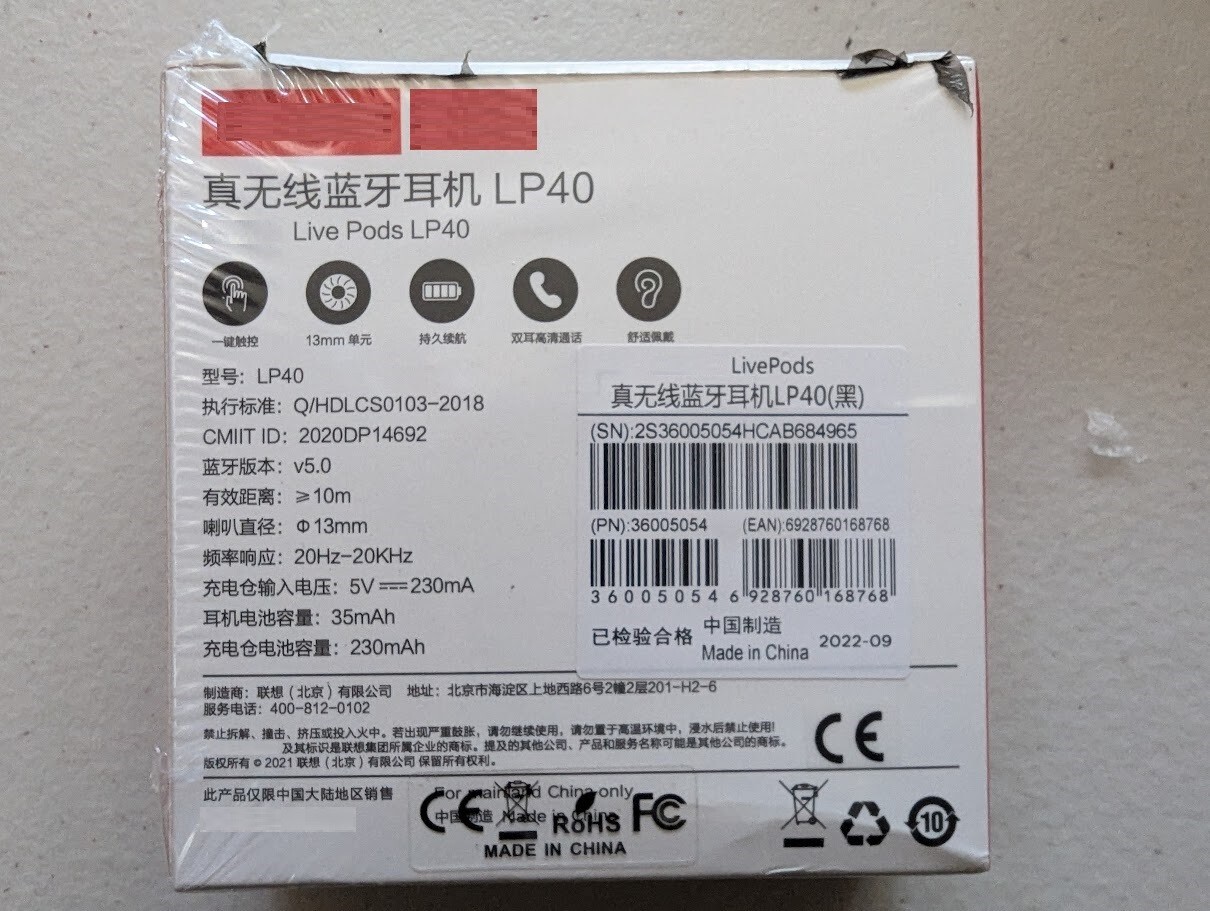 LP40 Wireless Earphones Earbuds Color Black Stereo