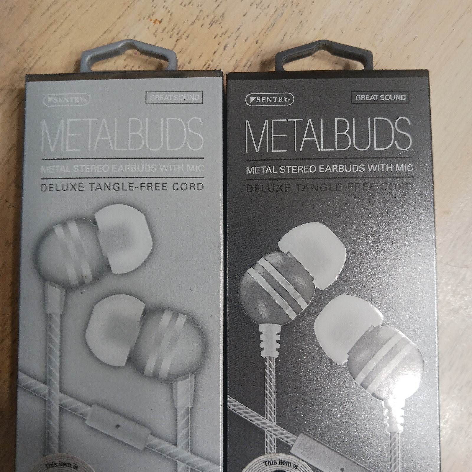 Sentry Metalbuds Ear Buds w/ Mic noise Isolation Tangle-Free Cord Lot Of 5