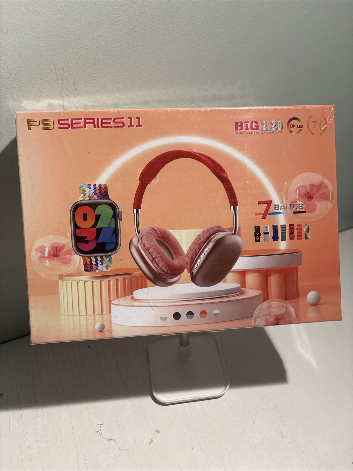 P9 Series 11 Bluetooth Wireless Over-Ear Headphones 40mm 7-Band EQ Mic Pink