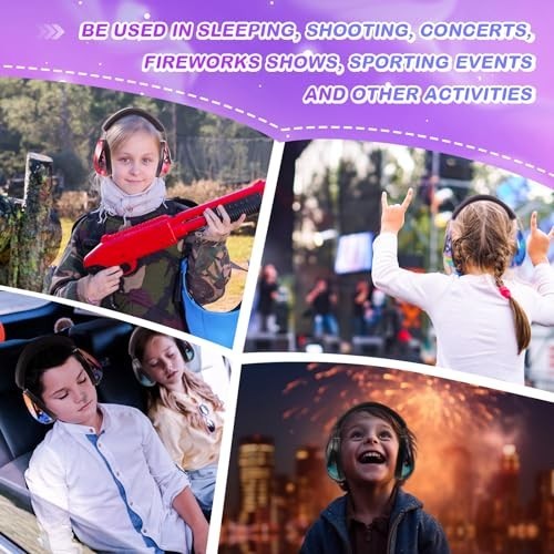 6 Pcs Noise Cancelling Ear Muffs for Kids & Adults, 27dB Hearing Protection, Sty