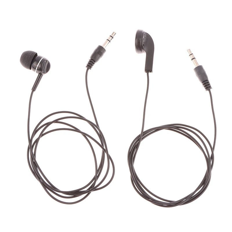 3.5mm Wired Headphones Earbuds Single In-Ear Stereo Headset No Microphone