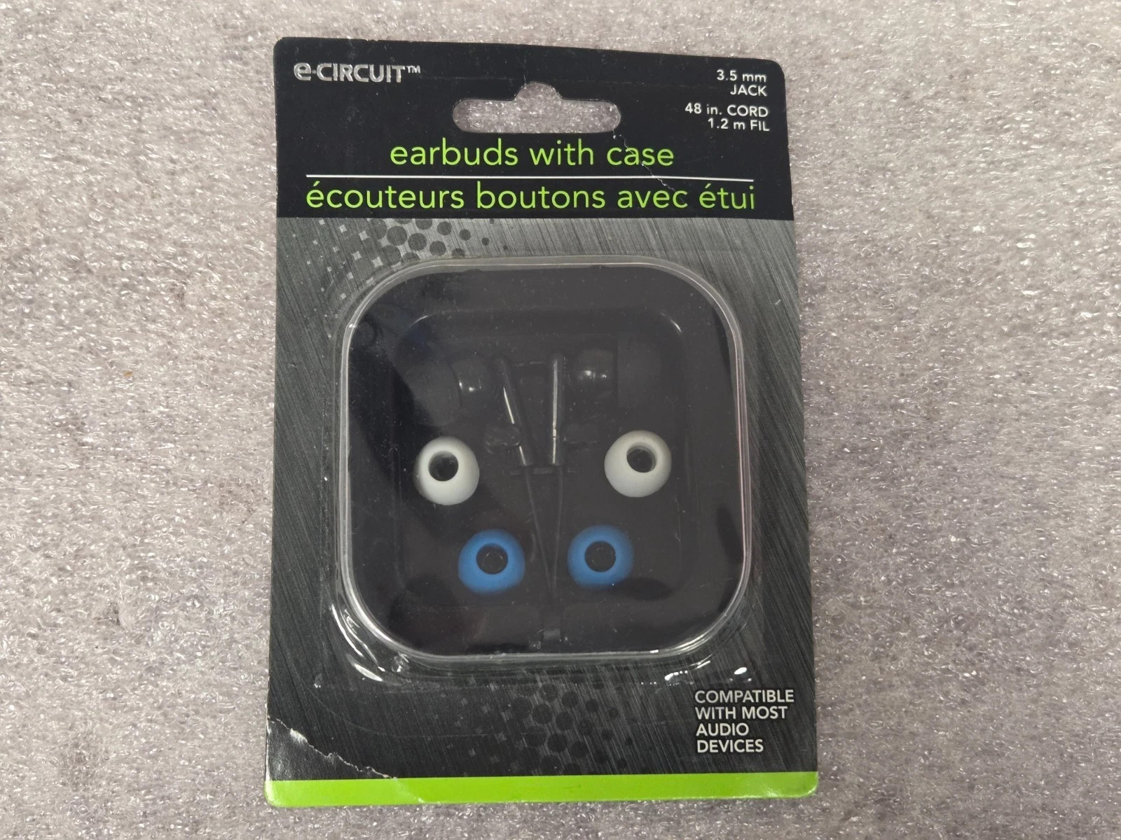 E-Circuit- Earbuds with case – 3.5 MM connection – 48″ Cable