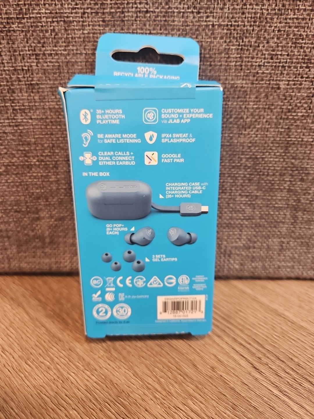 JLab EBGAIRPOPRSLT124 GO Air POP True Wireless In-Ear Headphones – Slate