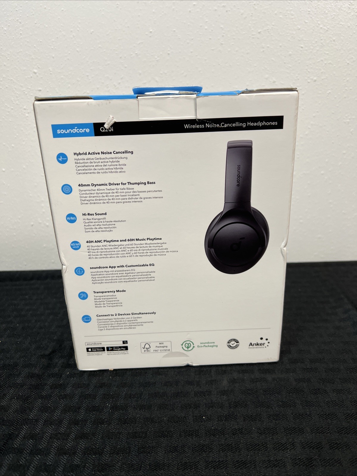 Soundcore Q20i Over Ear Hybrid Active Noise Cancelling Headphones – Black