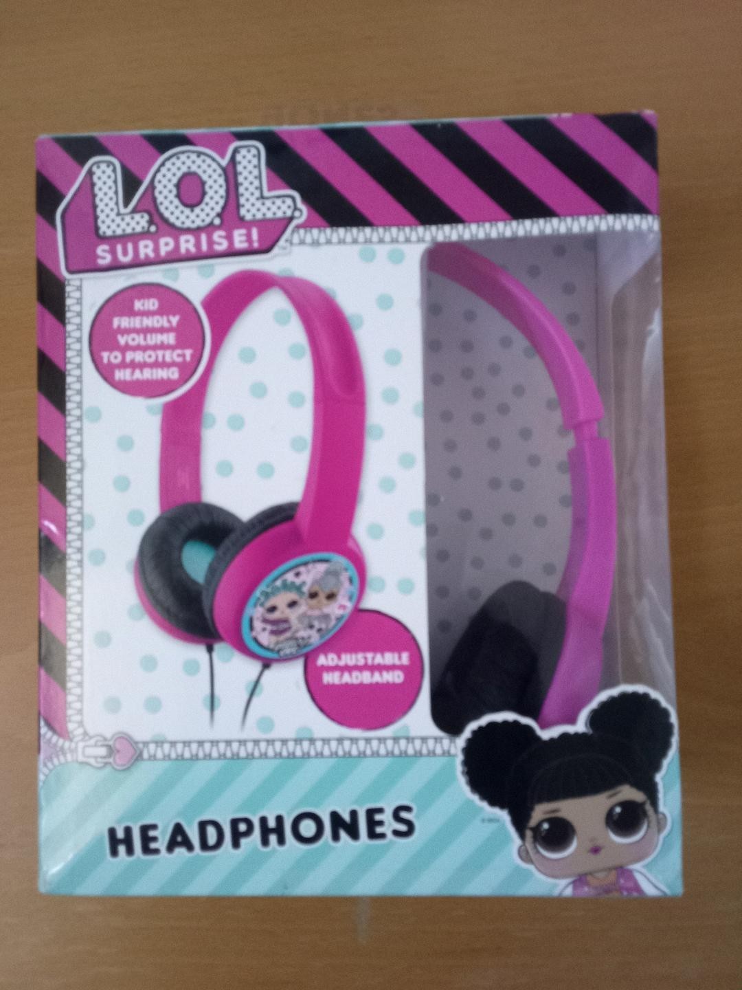 Mattel LOL Surprise Headphones Kid Safe Volume Control Black Pink Adjustable New