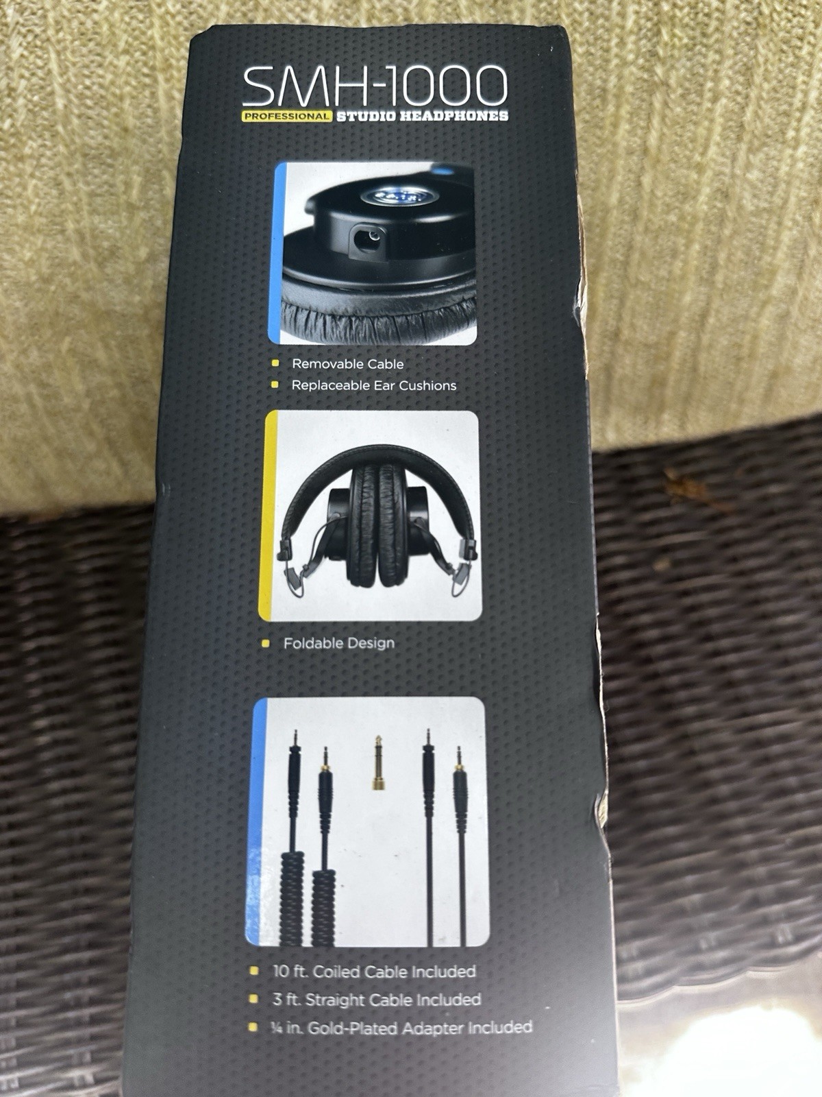 Senal SMH-1000 Studio Monitor Headphones Black Pro Audio DJ Over Ear Wired NOB