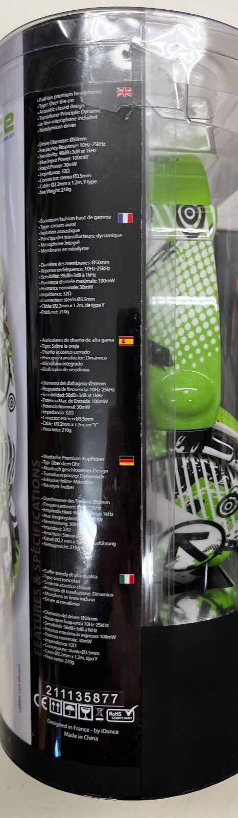iDance ibiza102 Stereo Headphones in-line Microphone included