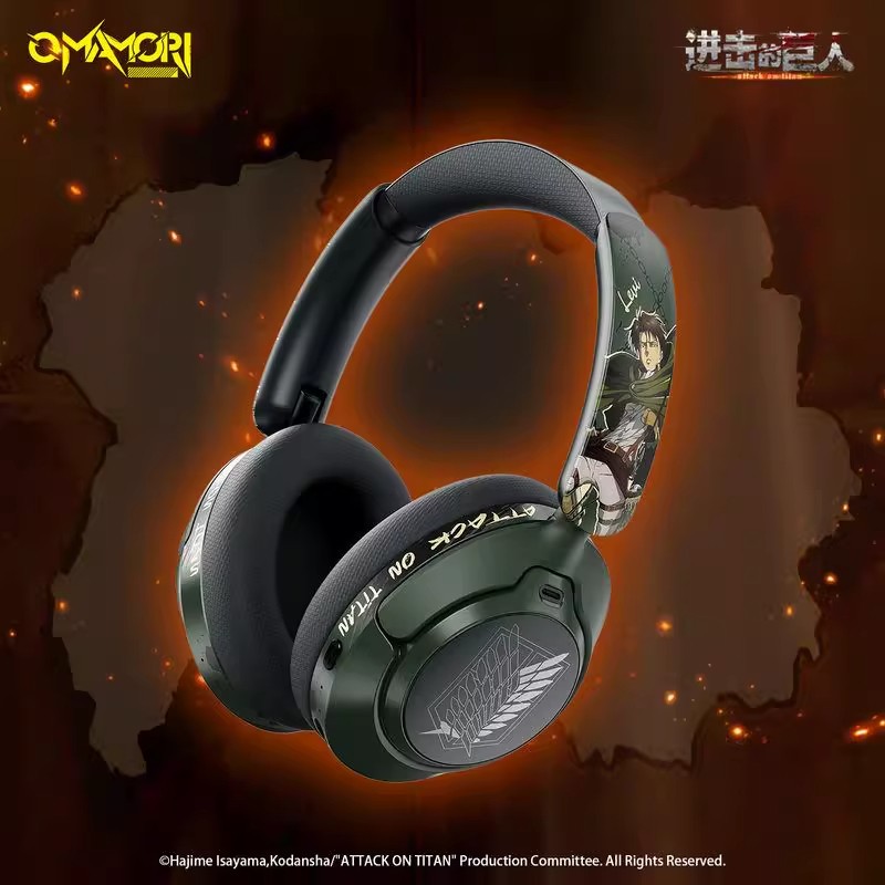 Anime Attack on Titan Levi Ackerman Head Mounted Wireless Bluetooth Headphones
