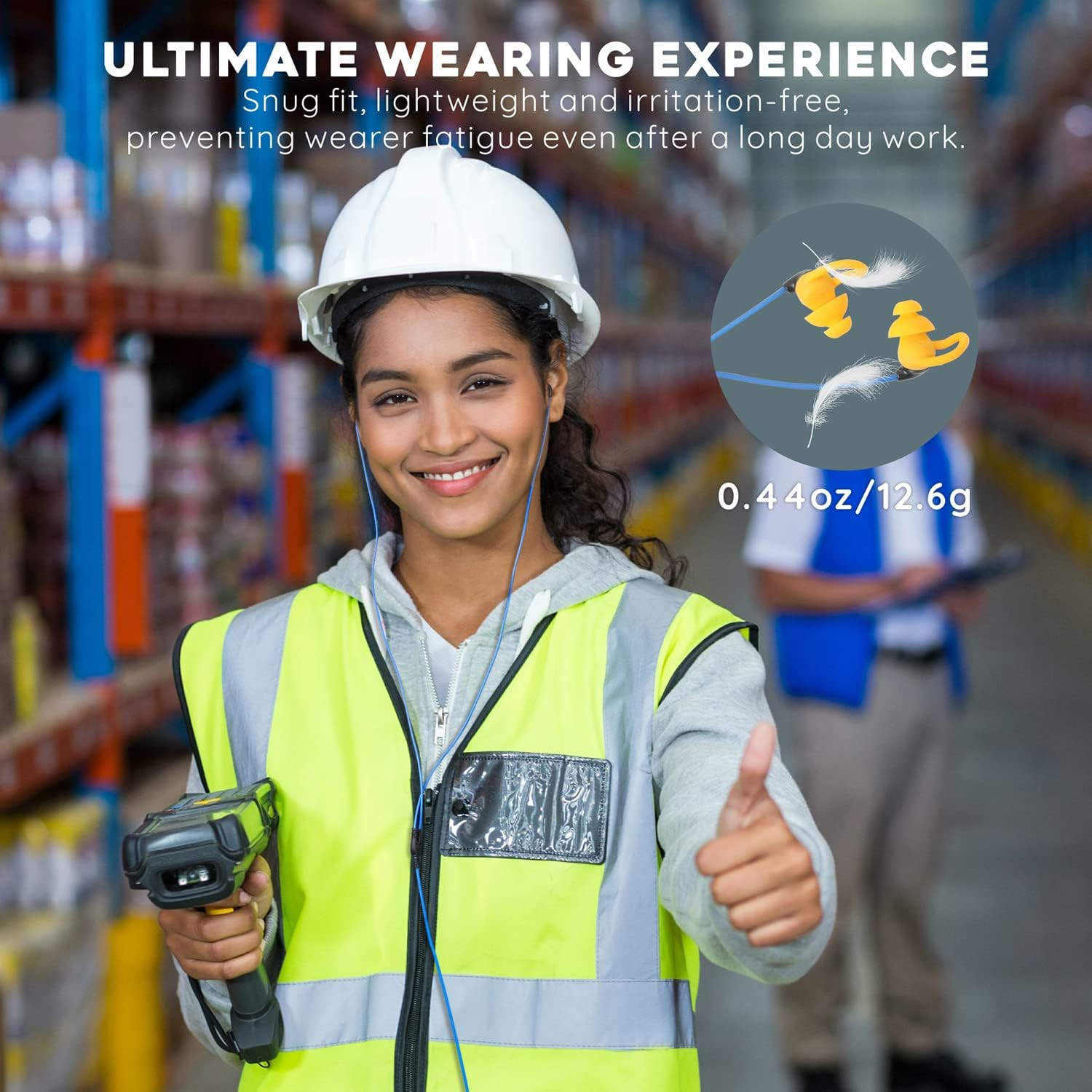 Ear Plug Headphones for Work, Custom-Fit Work Earbuds Earphones-Safety