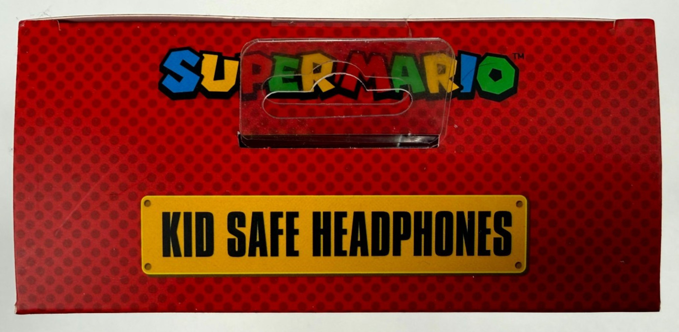 Super Mario Kid Safe Headphones w/ In-line Microphone 3.5 mm Audio Jack