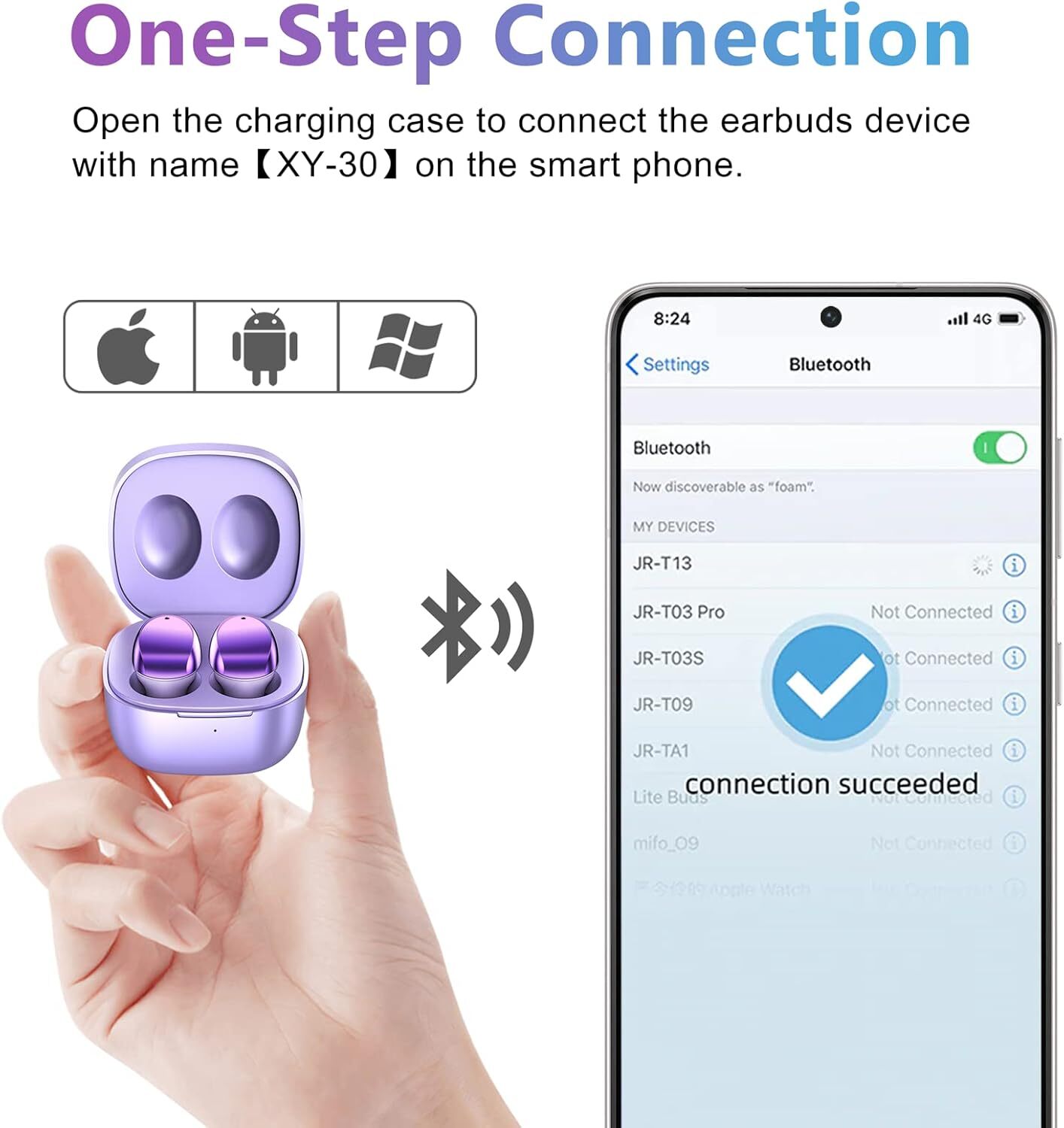 For Samsung Galaxy S23 S22 S25 Ultra S24+ Bluetooth Wireless Invisible Earphones