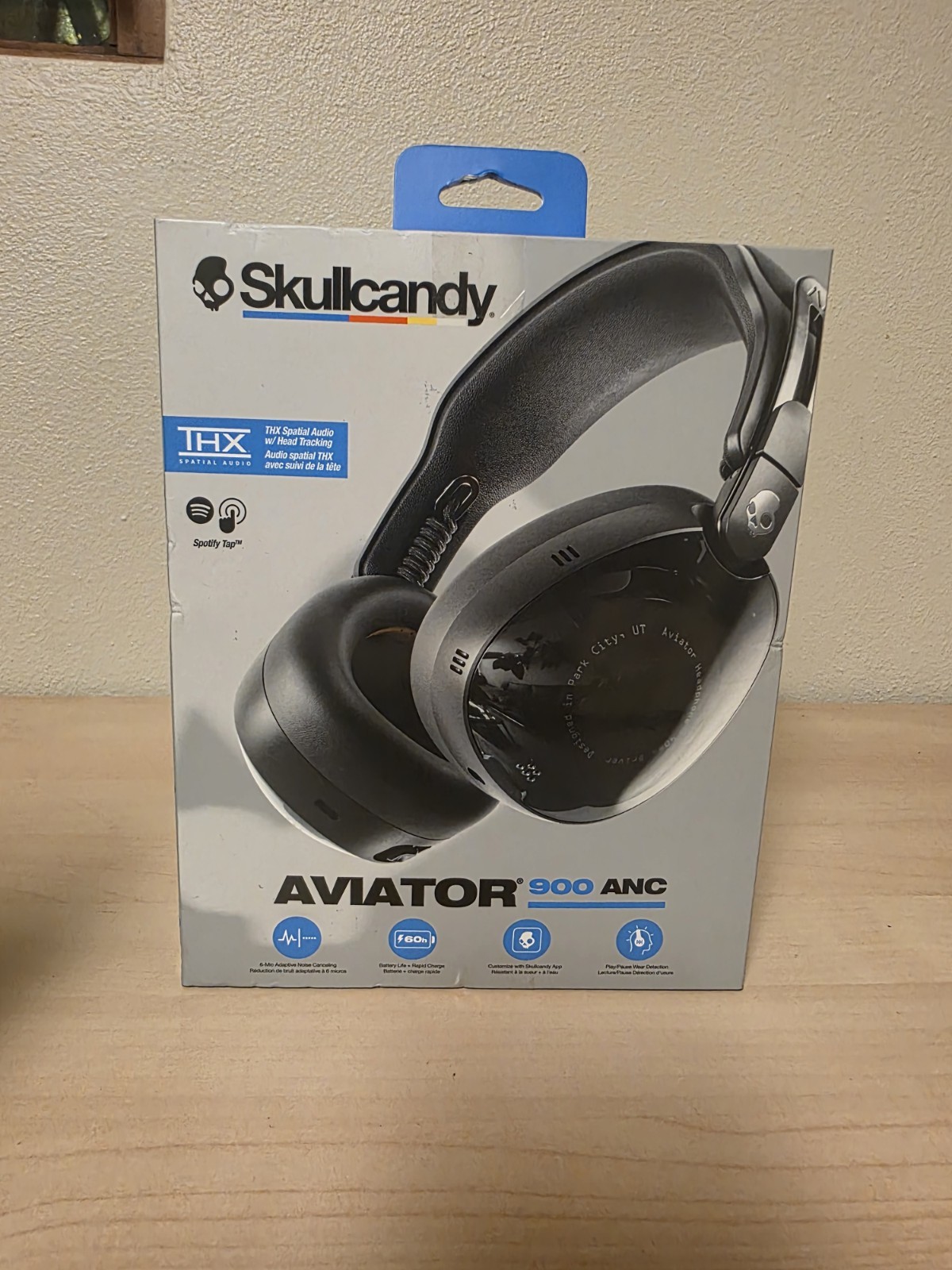 Skullcandy Aviator 900 ANC Wireless Over-Ear Bluetooth Headphones New True Black