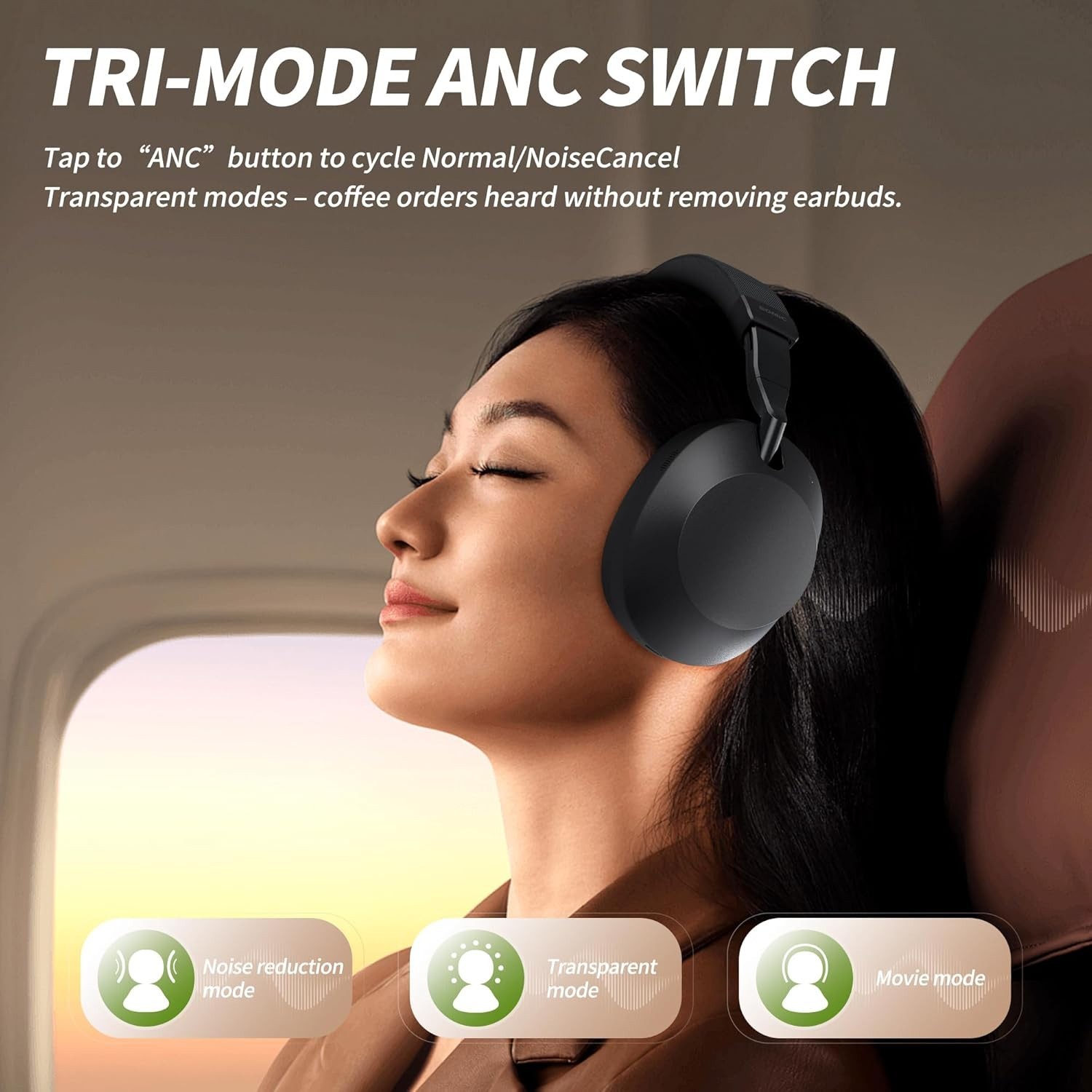 Crystal Clear Audio with Quad-Mic ANC Wireless Headphones – For Gaming & Music