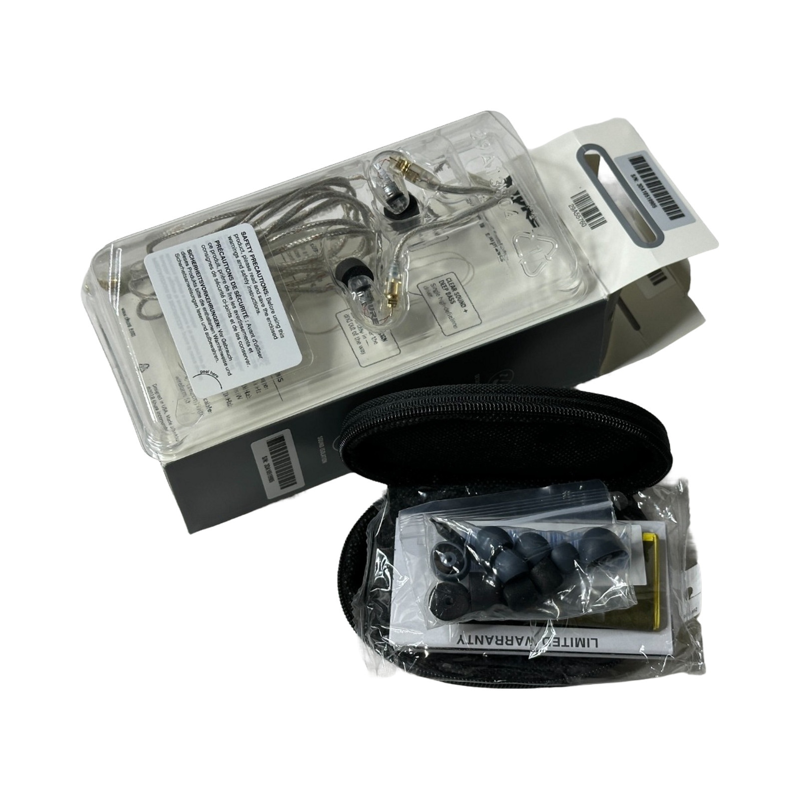 SHURE SE215-CL Sound Isolating In-Ear Headphones Earphones IEM Earbuds CLEAR