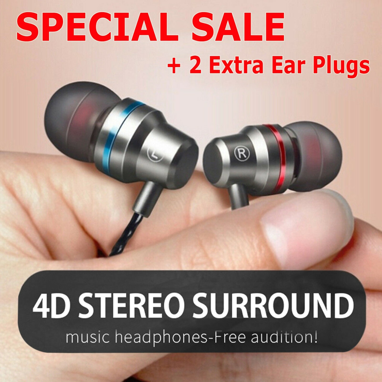 3.5mm HIFI Super Bass Headset In-Ear Earphone Stereo Earbuds Headphone Wired Mic