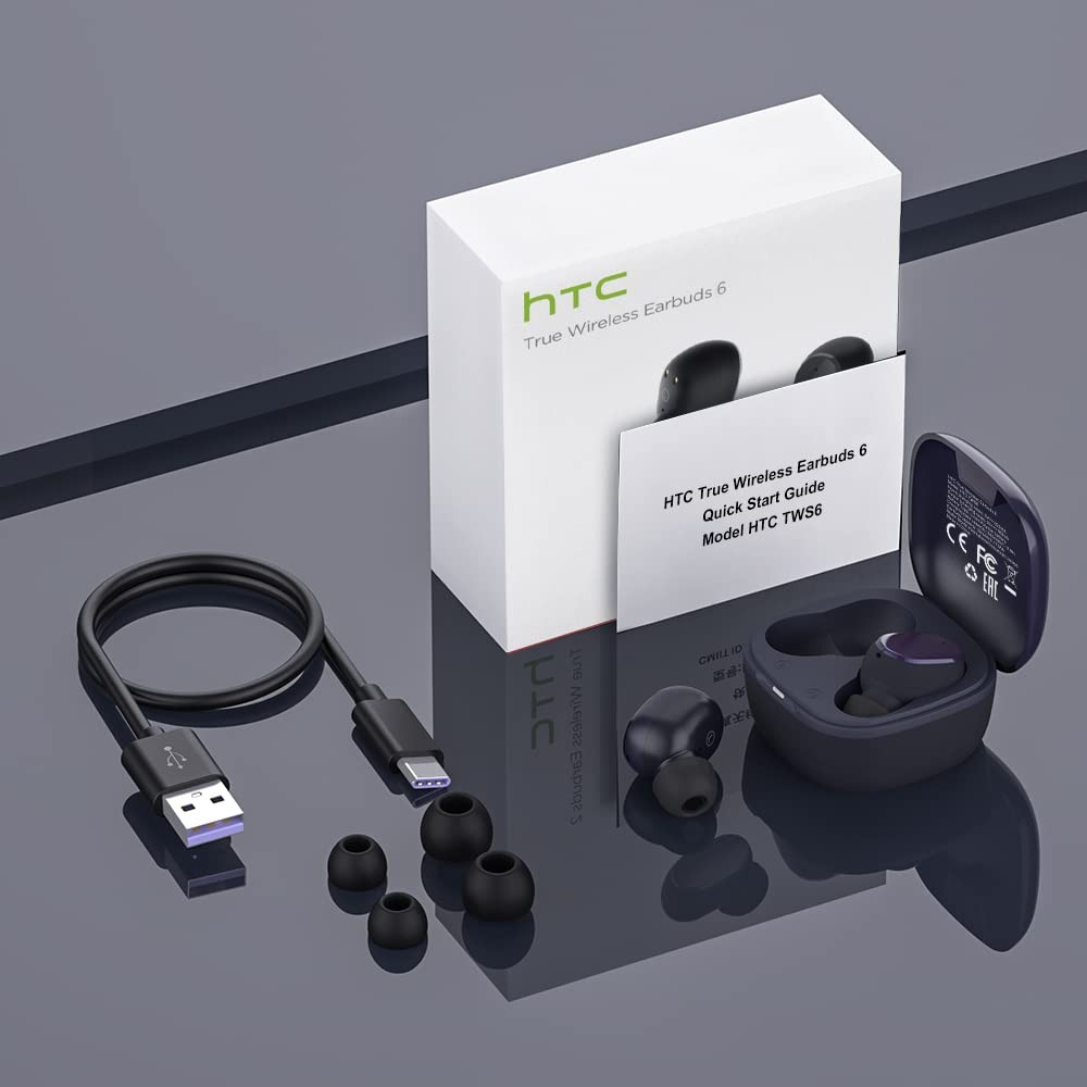 HTC True Wireless Earbuds 6 Bluetooth 5.3 in Ear Stereo Headphones Touch Control