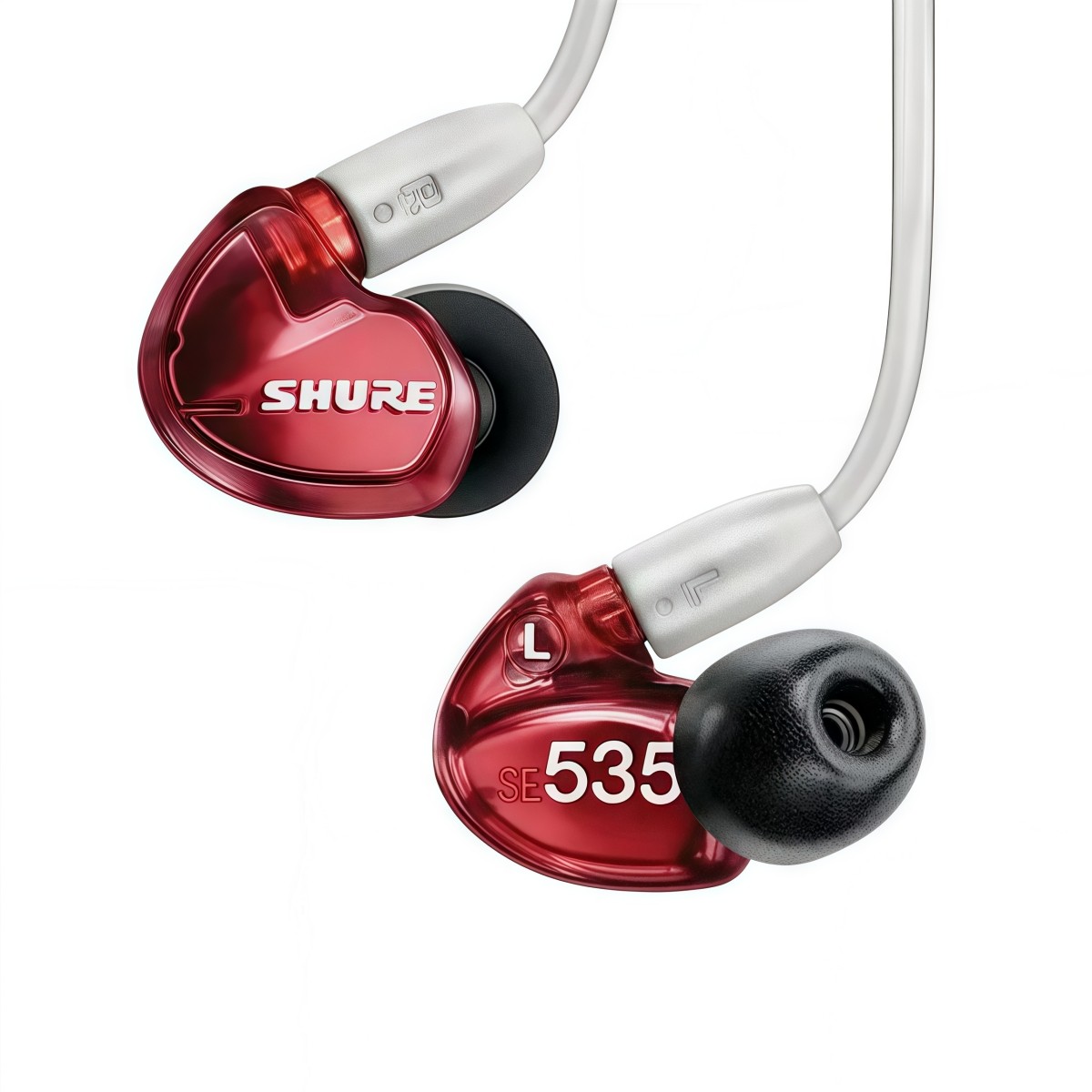 Shure SE535 Earphones Sound Isolating 3.5mm Stereo Voice Headset – White Red
