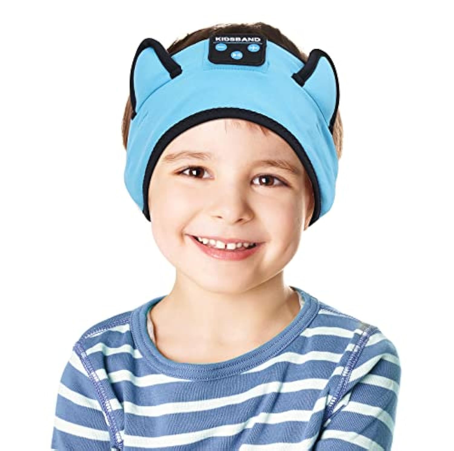 KIDSBAND Kids Headphones Bluetooth Headband 1 Count (Pack of 1), Blue