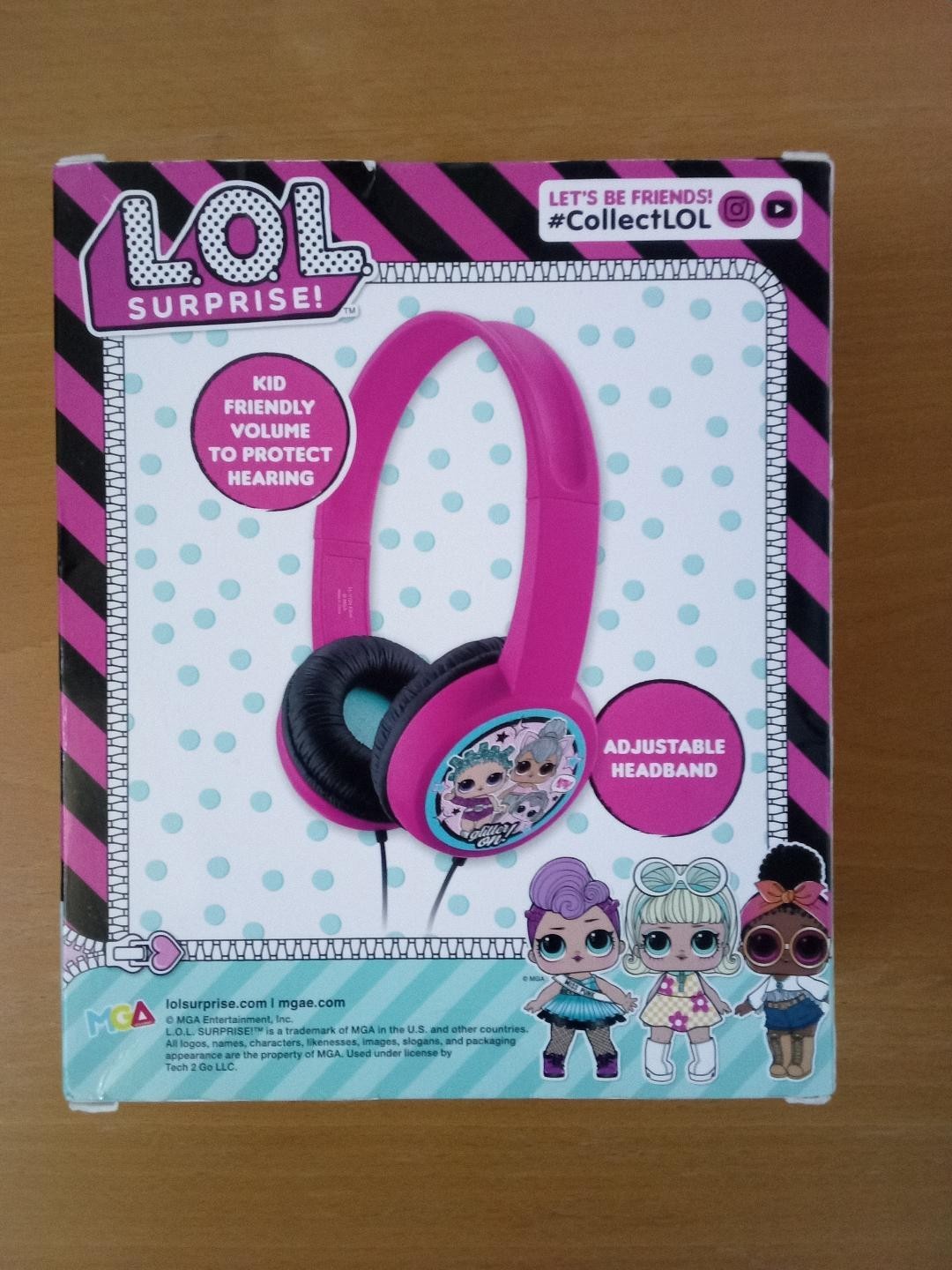 Mattel LOL Surprise Headphones Kid Safe Volume Control Black Pink Adjustable New