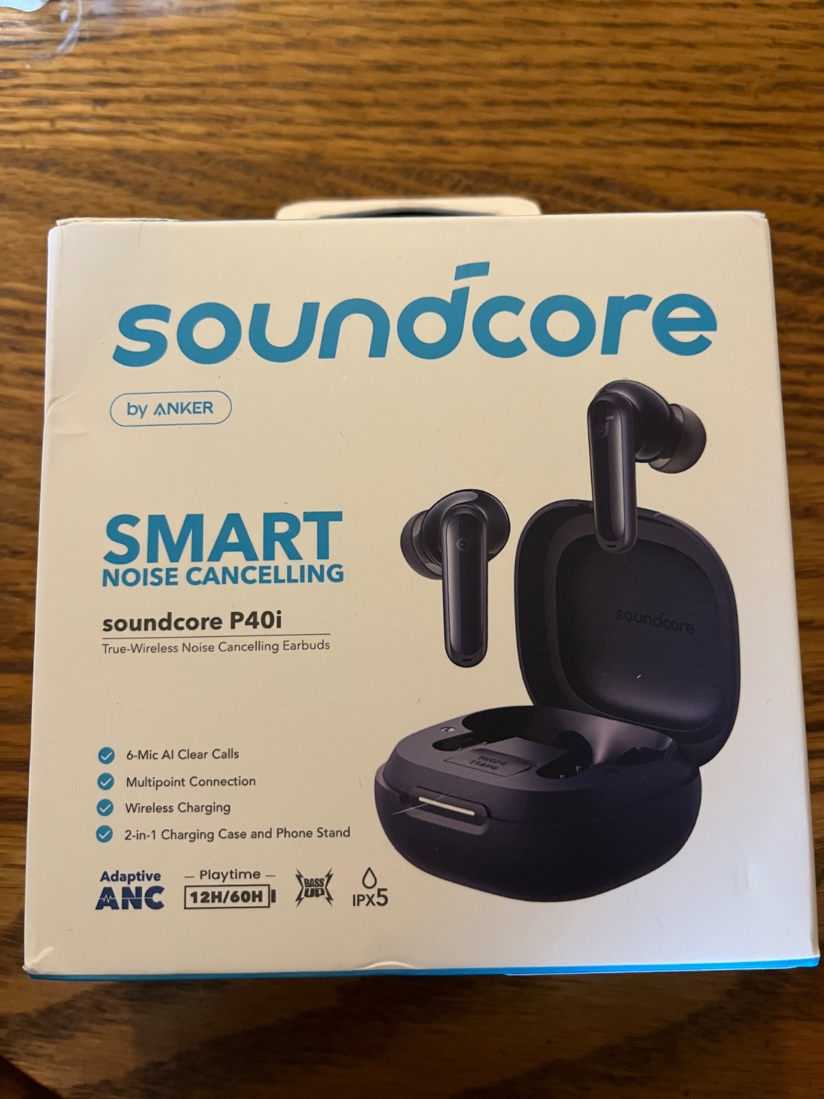 Soundcore P40i Wireless Earbuds 2-in-1 Case & Phone Stand Smart Noise Cancelling