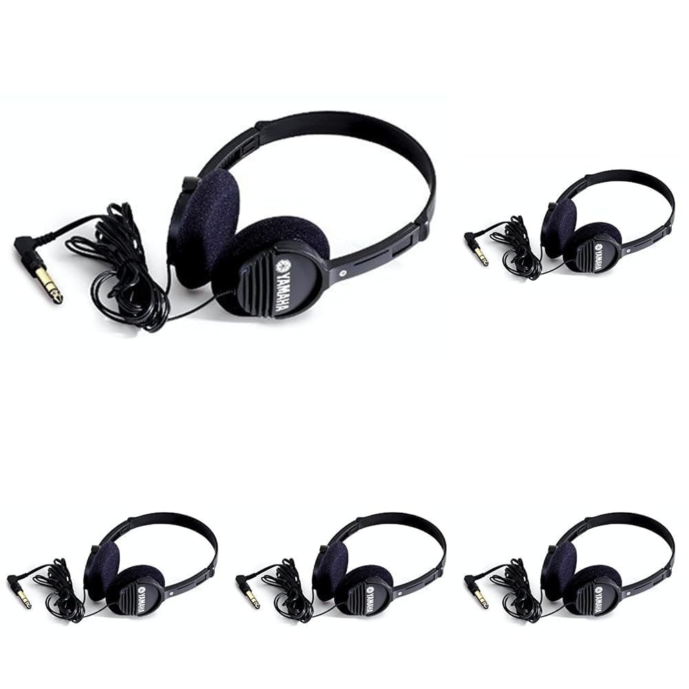 Portable Headphones – Black, Pack of 5, Lightweight, Comfortable, High-Quality S