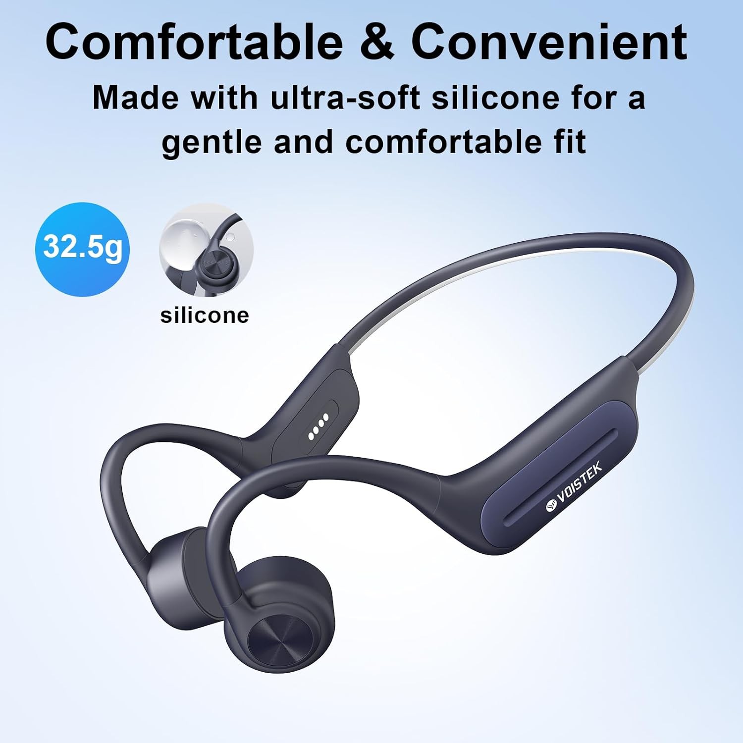 Voistek Bone Conduction Headphone Bluetooth 32G MP3 IPX8 Waterproof Earphone