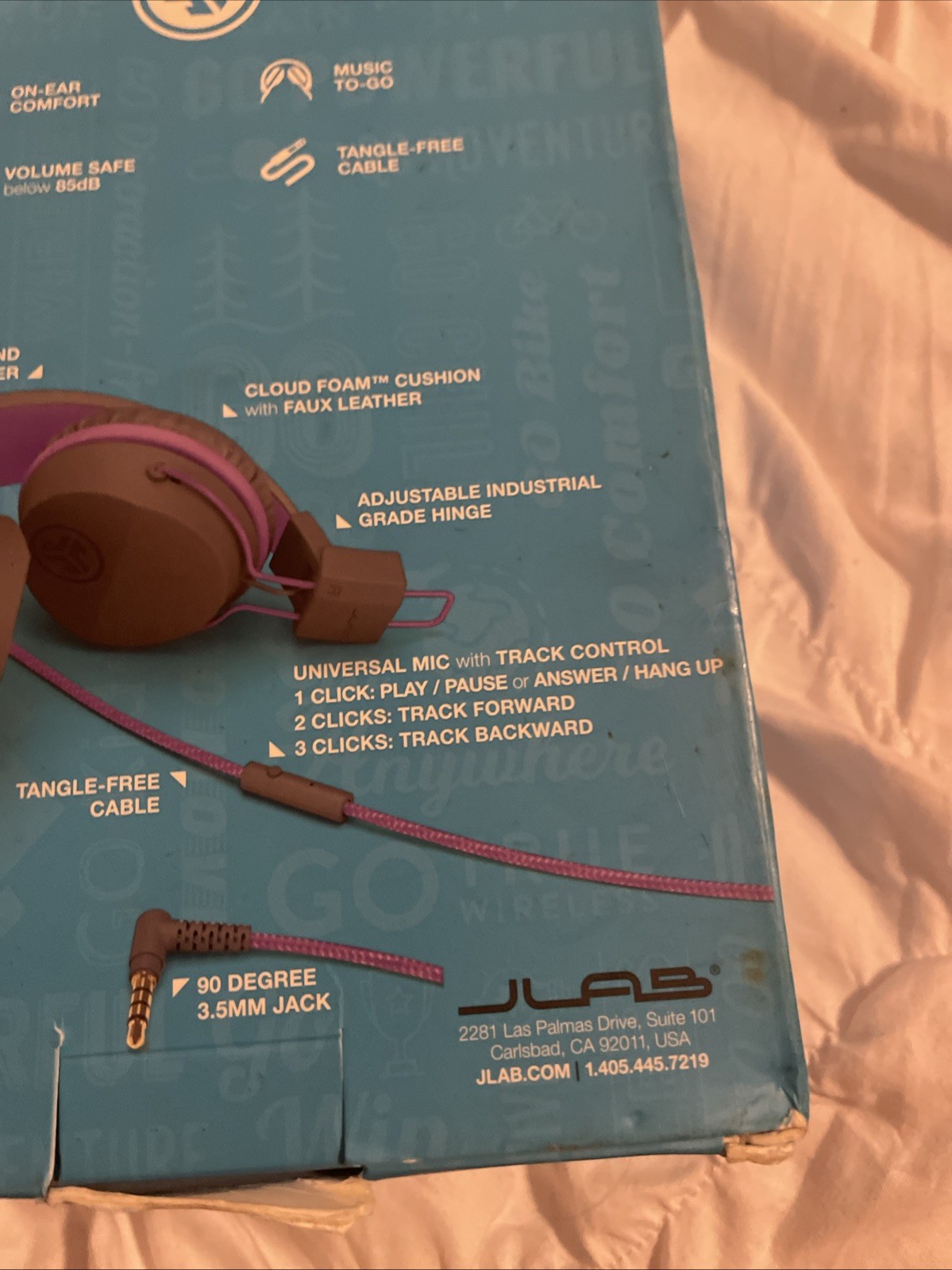 JLab JBuddies Studio On-Ear folding Kids Headphones in Purple New