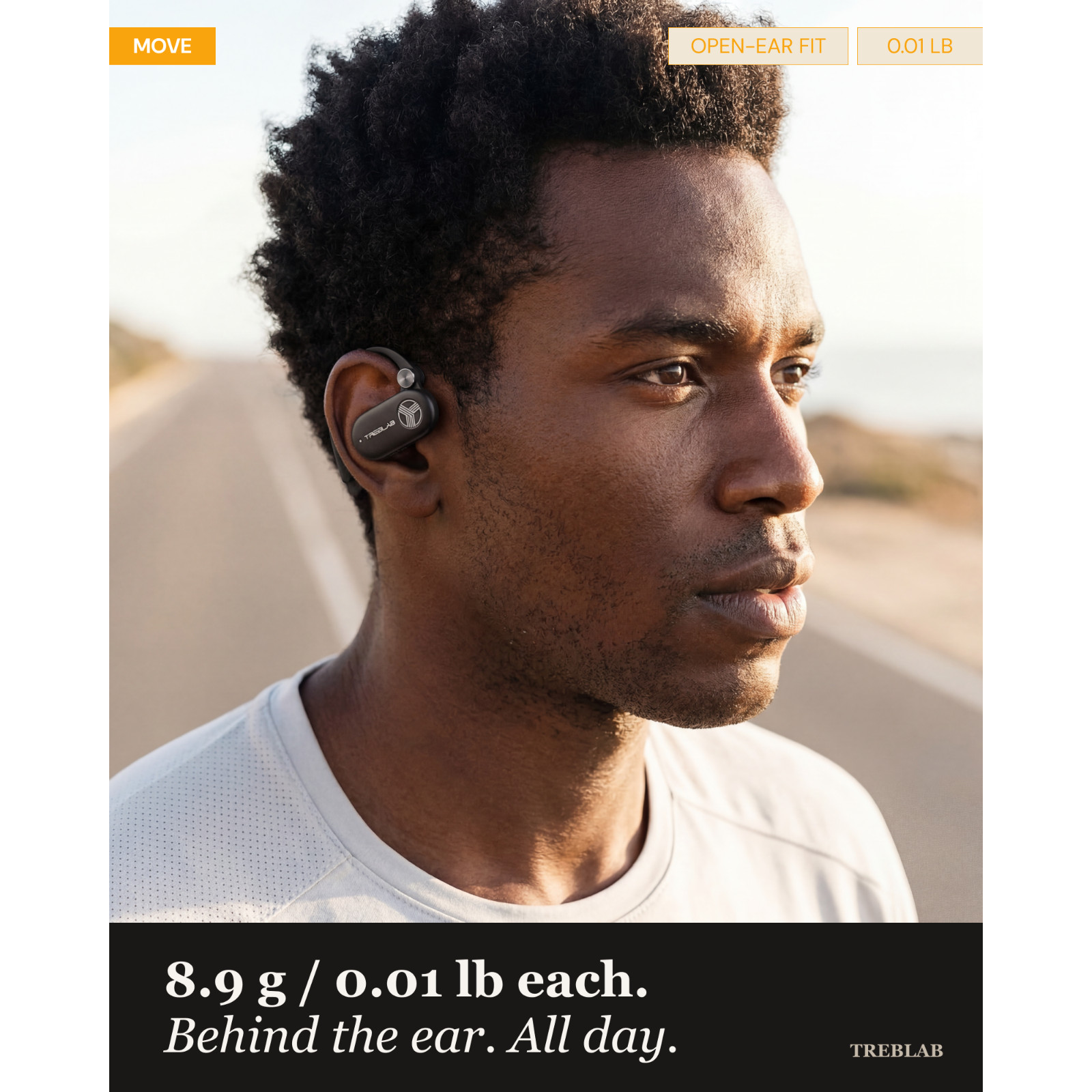 TREBLAB X-Open – True Open Ear Wireless Earbuds, Lightweight, 40H Playtime