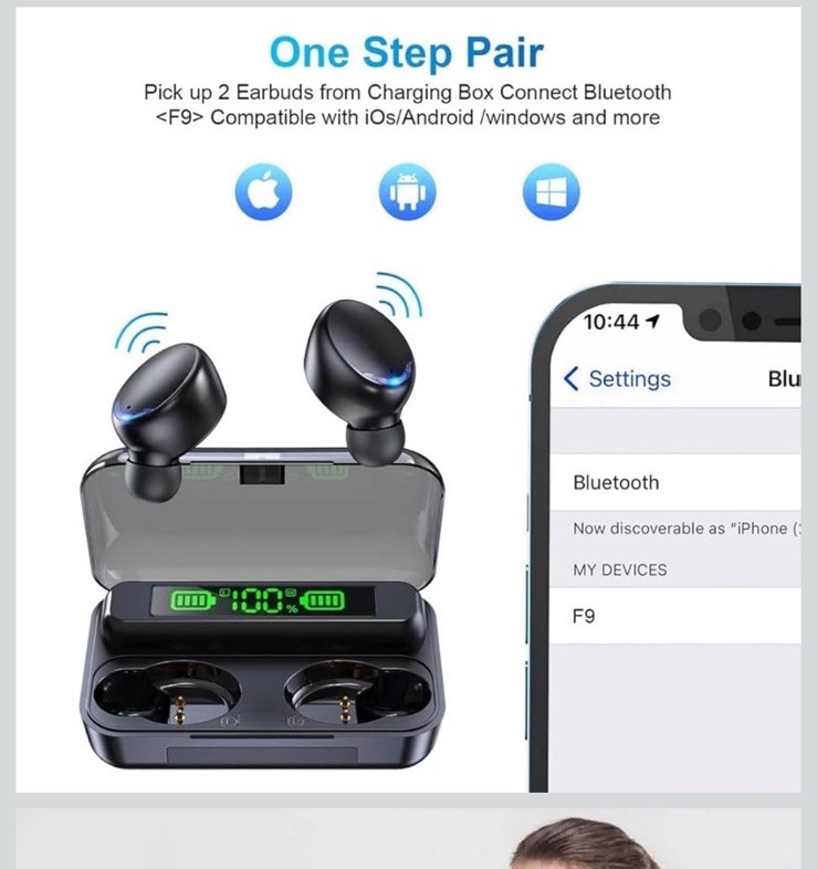 BMHOLU Wireless Earbuds with Large Charging Case and Phone Charging Function …