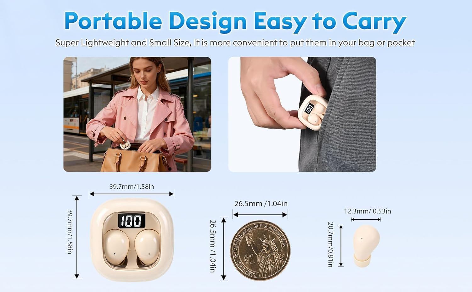 Invisible Mini Sleep Earbuds for Side Sleepers, Ultra-Comfortable & Feather-Ligh