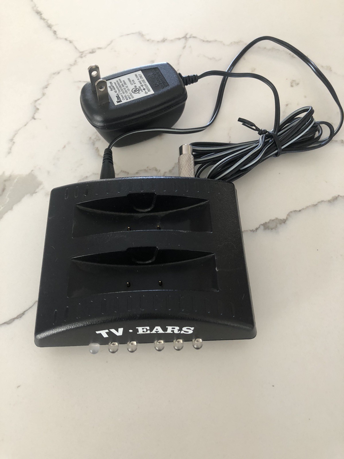 2 Sets Of TV Ears+ Sound Booster Headphones 95 KHz 2 Charging Bases-Cord-Plugs