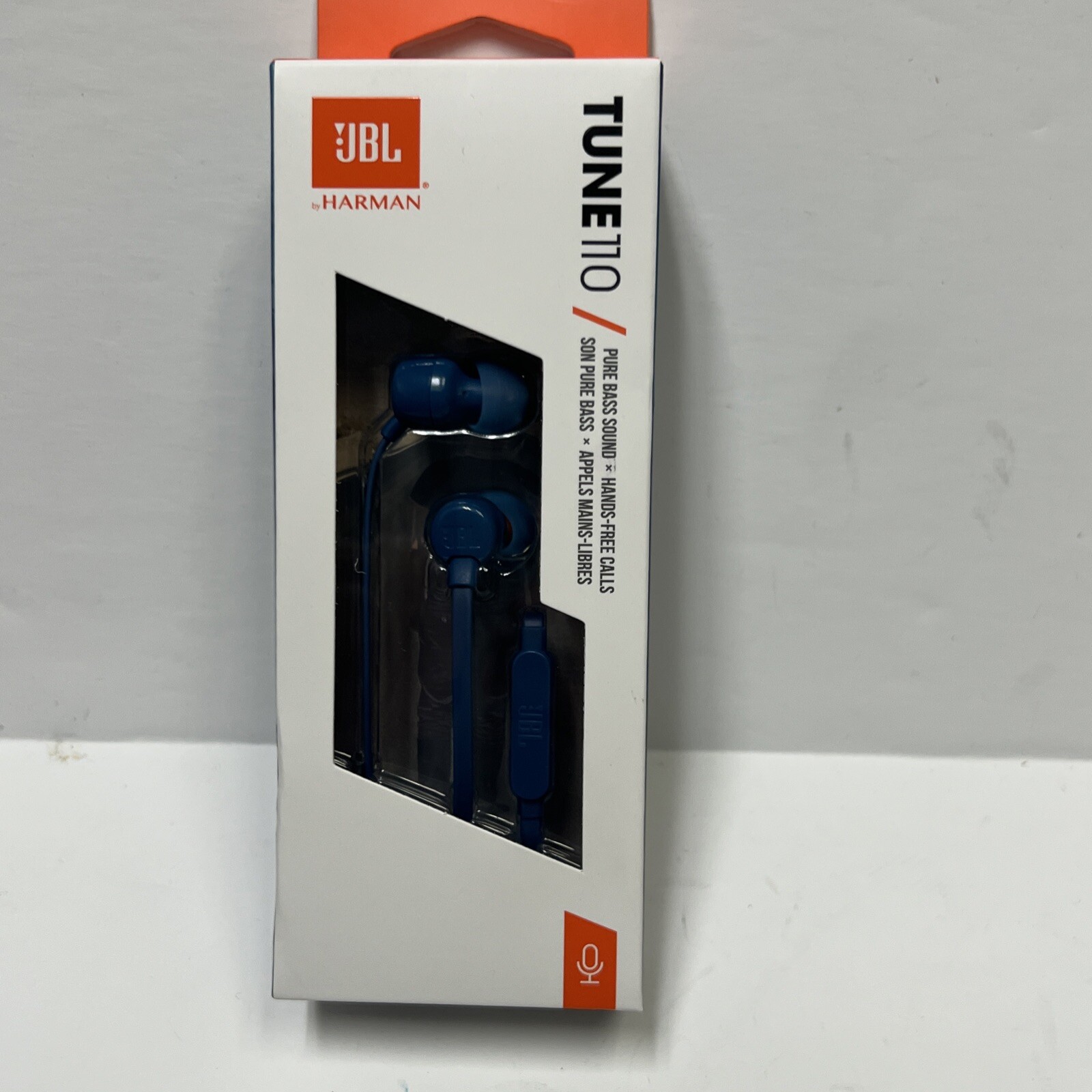 JBL Tune110 Harman Blue Pure Bass Sound Hands-Free Calls Tangle-Free With Mic