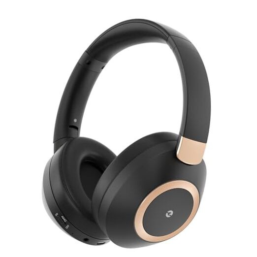 Active Noise Cancelling Headphones, 100H Playtime Headphones Wireless Black