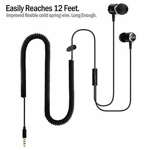 Headphones for TV with LONG CORD Earbuds 12FT / 3.5M Extension Cable Earphones
