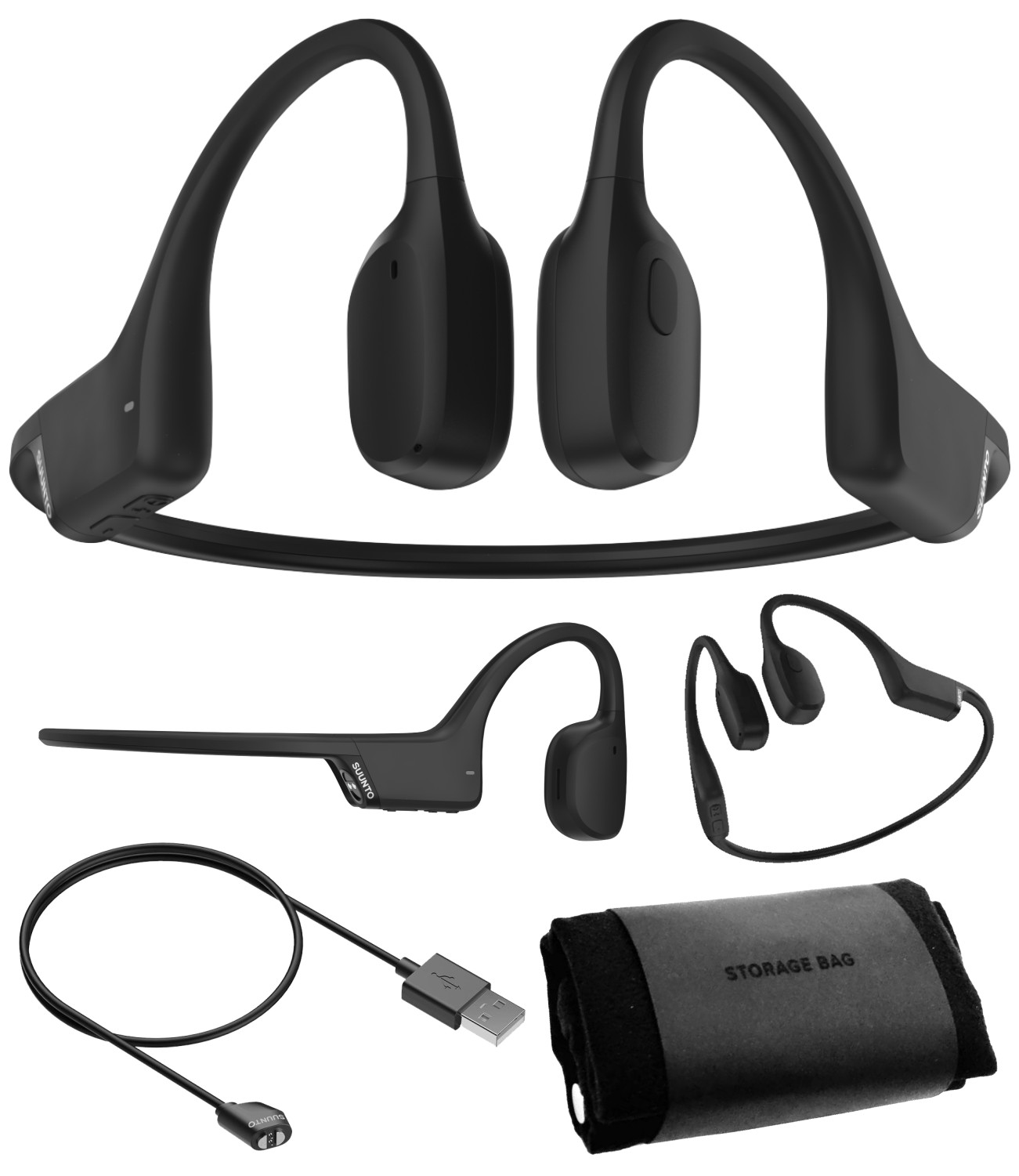 SUUNTO Sonic Open-Ear Bone Conduction Sports Headphone Black