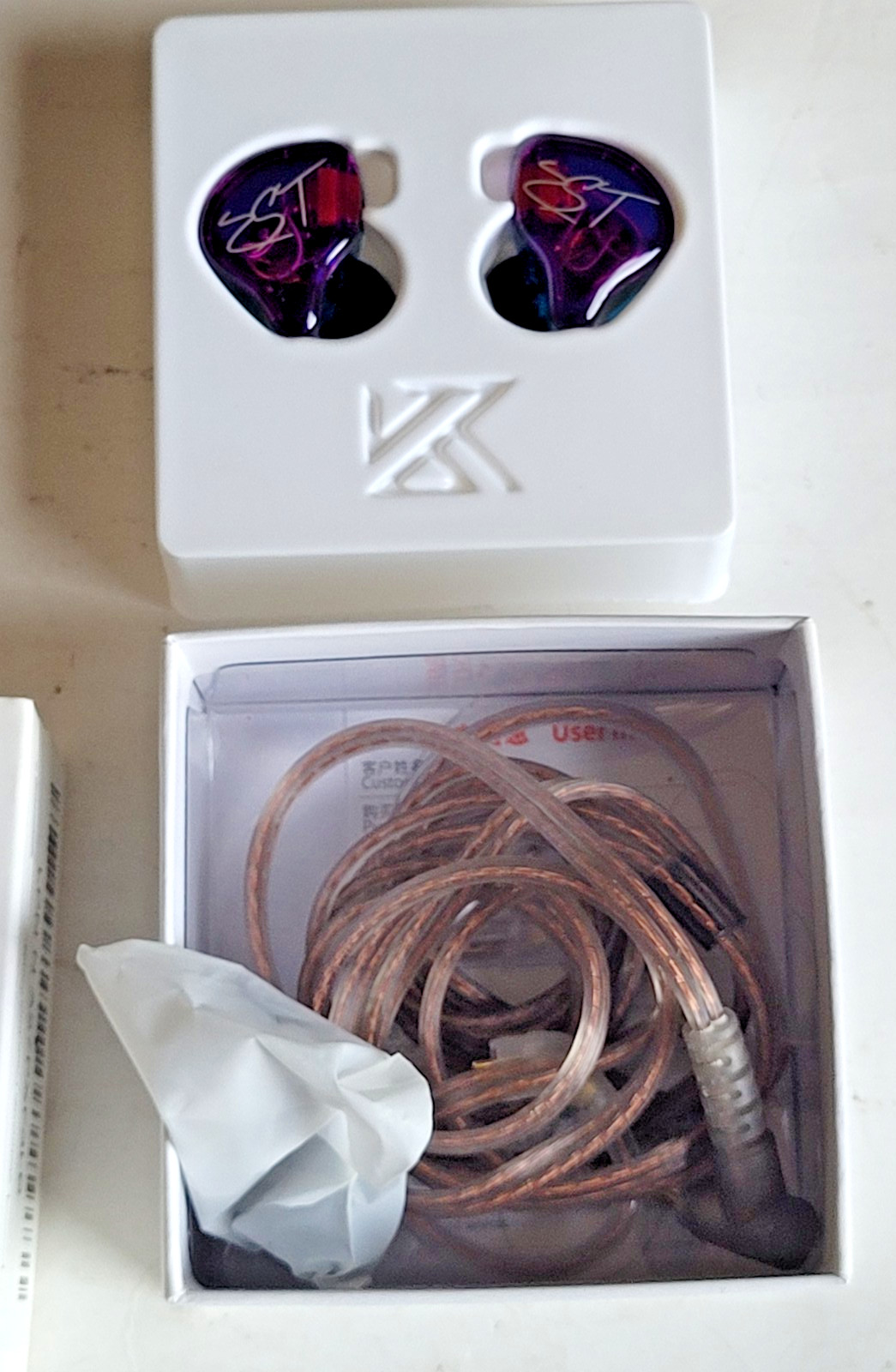 NEW KZ ZST Dynamic Hybrid Dual Driver in-Ear Headphones Purple With Mic