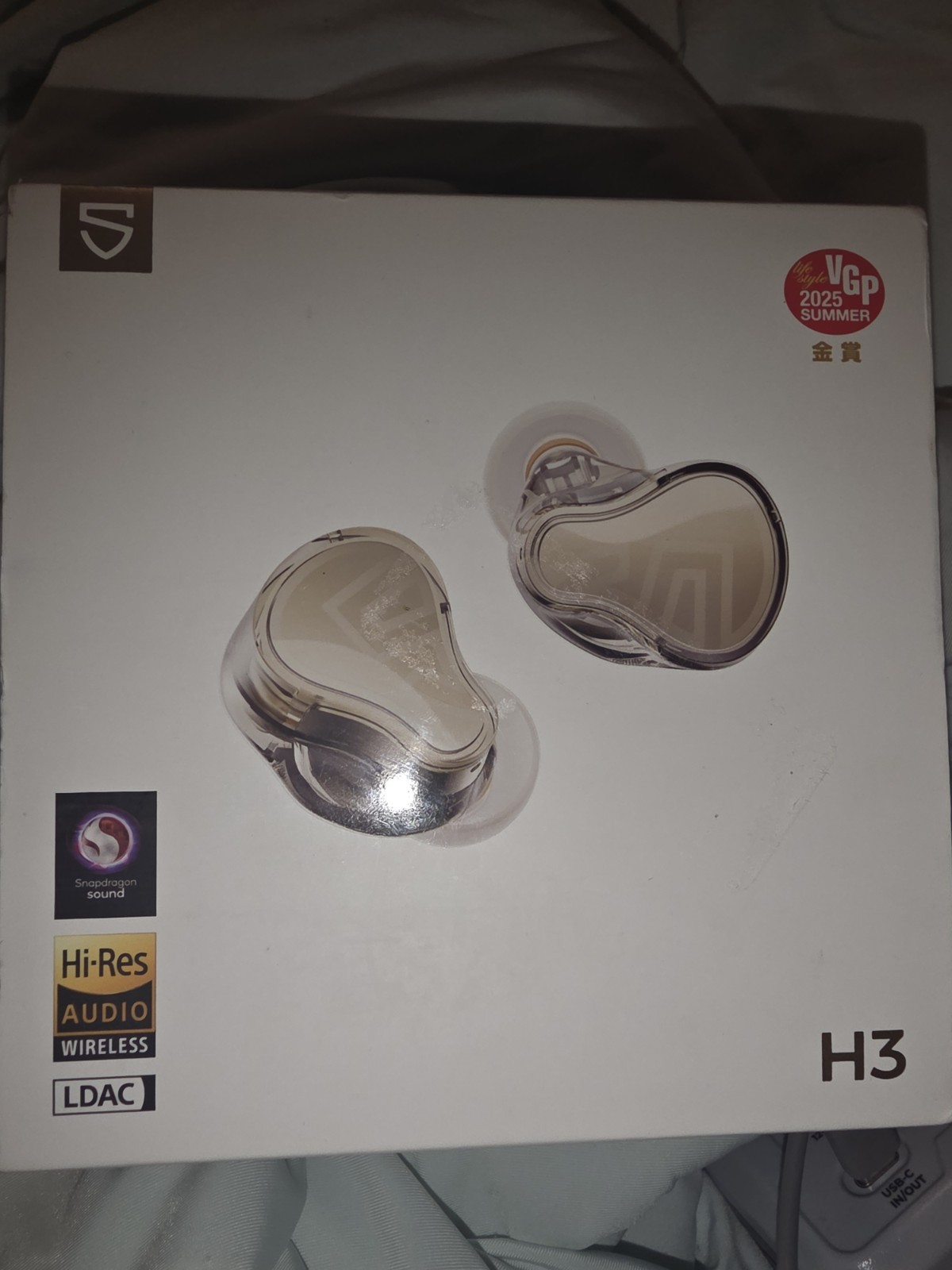 SoundPEATS H3 Gold Bluetooth In-Ear Earbuds ANC Hi-Res LDAC 12mm *NEW w/Blemish