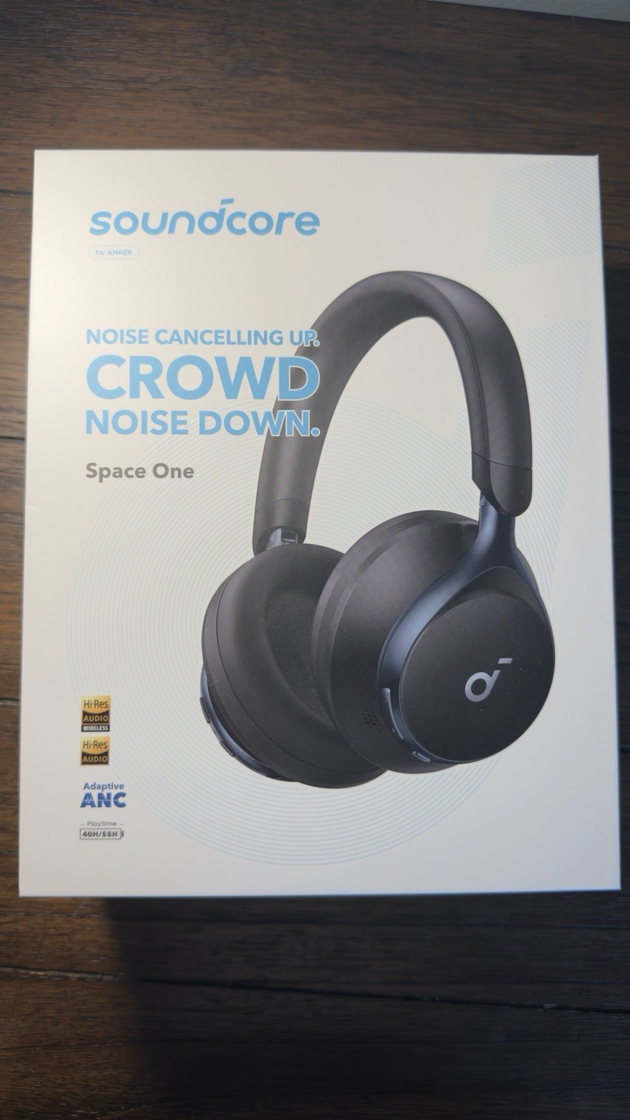 Anker Soundcore Space One Wireless ANC Hi-Res Over-Ear Headphones Black w/ Pouch
