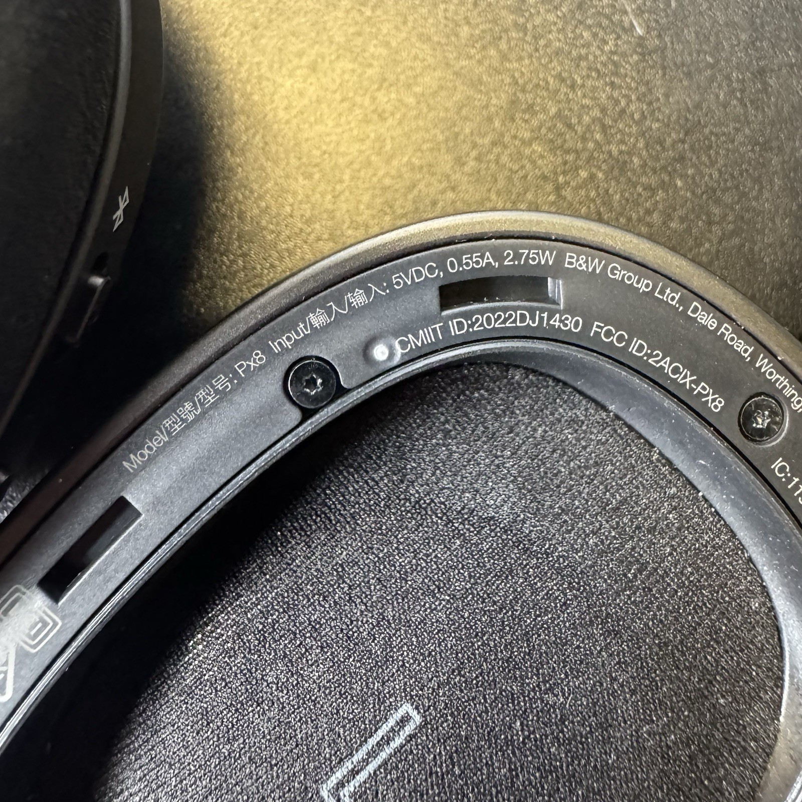 Bowers&Wilkins PX8 Bluetooth Wireless Noise-Cancelling Headphones Black
